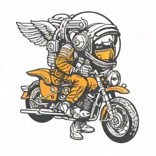 An Astronaut Wearing A Motorcycle Helmet