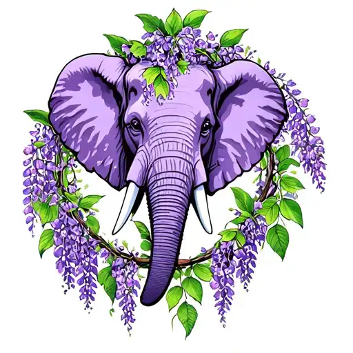 Wisteria Circle Around Elephant Head