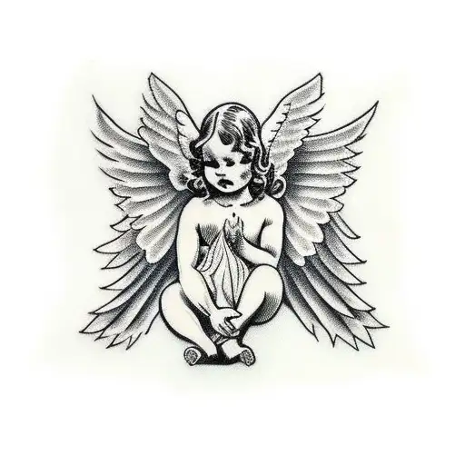 Small Baby Angel With Wings Church Look Alike