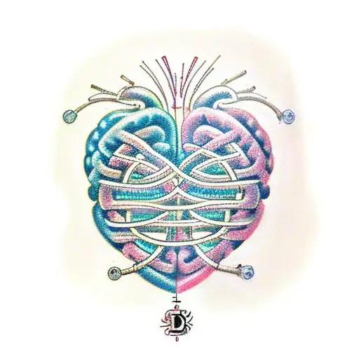 A Heart And Brain Intertwined In A Double Helix Dna Strand
