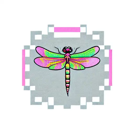 Dragonfly Checkered Flags And Pink And Teal Cancer Ribbons On