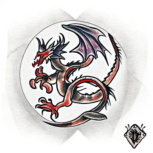 Dragon Around A Cross