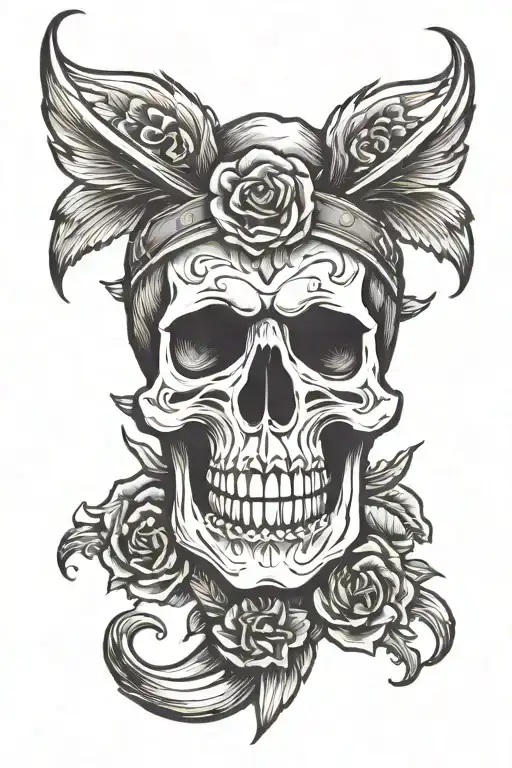 A Rock Band Logo Featuring A Skull As The Main Element