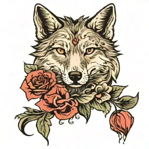 Flower Wolf Around A Semi Colon