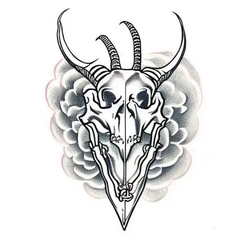 Goat Skull With Snake Tounge