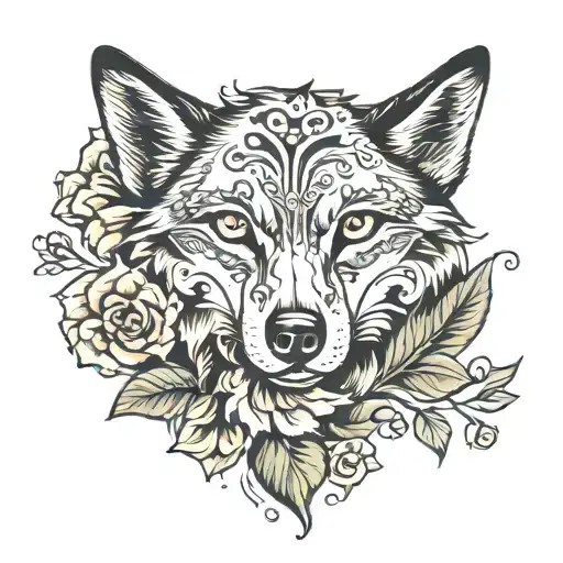 Flower Semicolon Wolf