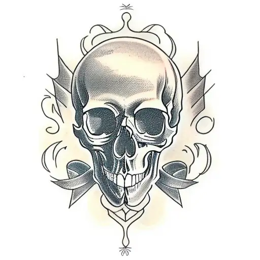 Skull With Hour Glass In Eyes