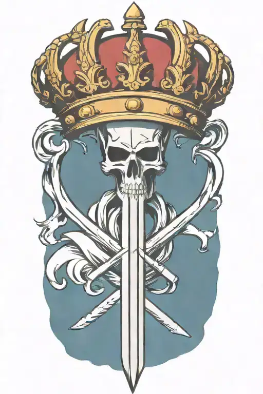 Long Sword Going Through The Middle Of A King's Crown Without A Face