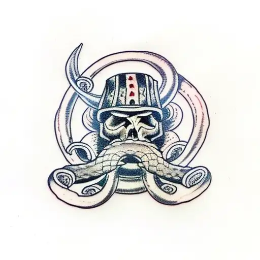 Viking With Skull And Snake