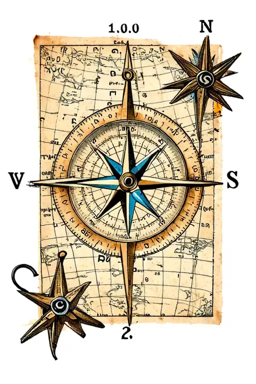 Compass And Dividers On A Nautical Chart
