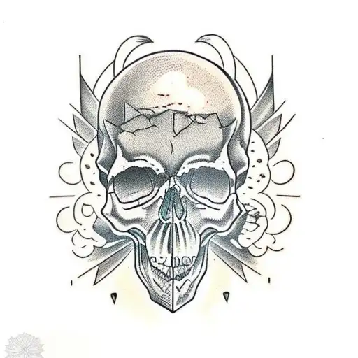 Skull With Hour Glass In Eyes