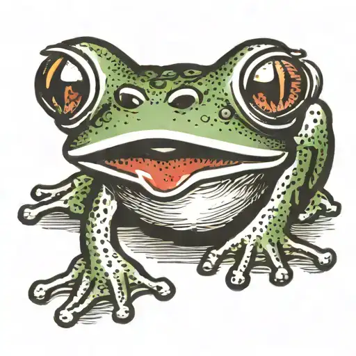 Frog With Kiss Mark On Nose Print