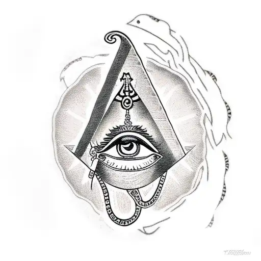 Ankh With Eye Of Horus And Kundalini Snakes