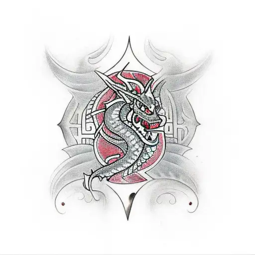 Maori Tamoko Sleeve With Dragon Wrap Around From Hand To Shoulder