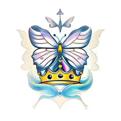 Butterfly With A Crown On Top