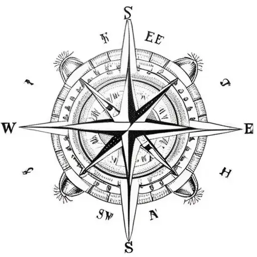 A Compass Surrounded By Intricate Hunting Gear And Adorned With Elk And Deer Antlers