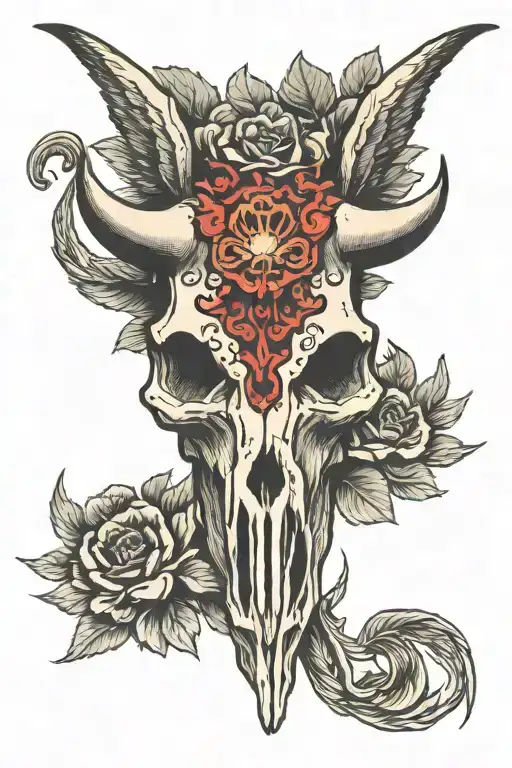 Winged Bull Skull