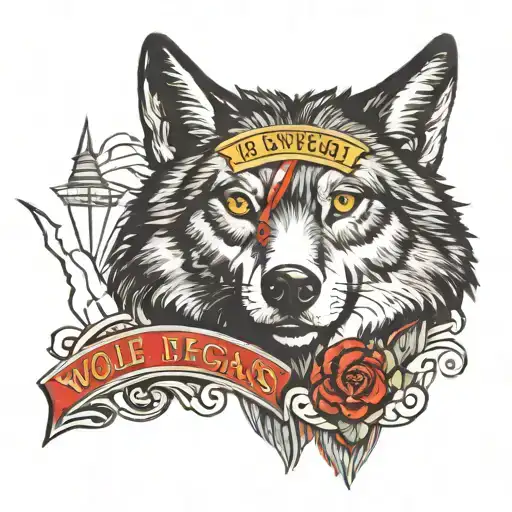 Wolf Infront Of Las Vegas