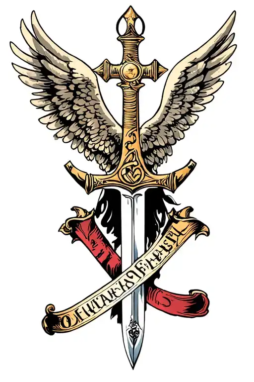Cross Sword And Arch Angel Micheal