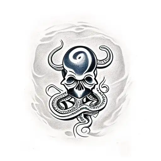 Octopus Devouring Skull