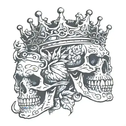 Skull With Crown Eating A Pepper