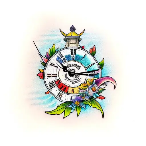 Flowers Clock Hummingbird