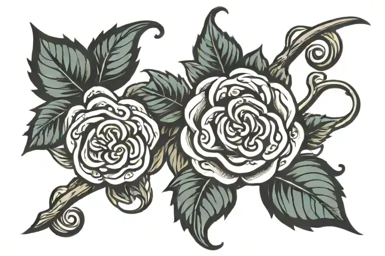 Long Tattoo Vine Spiral