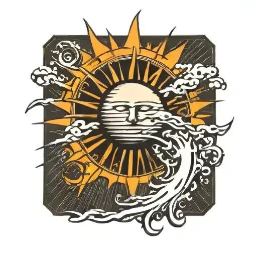 Sun With Long Rays Shining