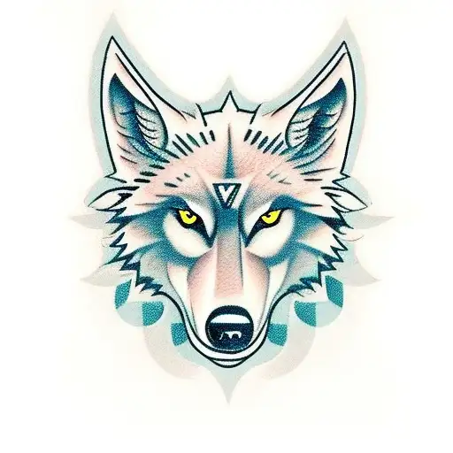 Wolf With Celta Simbols