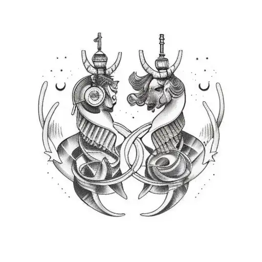 Aquarius And Capricorn Chest Design