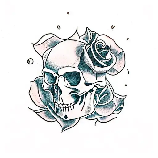 Skull Camera Roses Waves