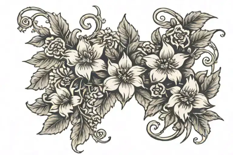 Vine In The Form Of Flowers On The Collarbone Doinnaya