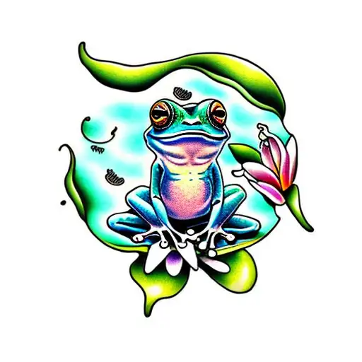Frog On A Lily Pad