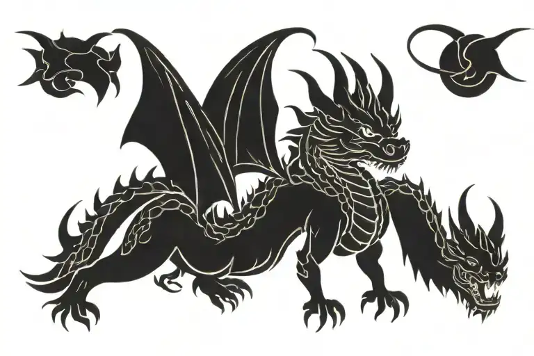 Denonic Dragon Tattoo Design
