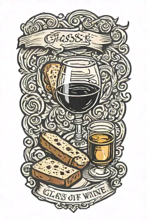 Glass Of Wine And Bread