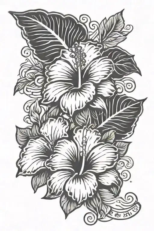 Angel Numbers With 2 Hibiscus Flowers