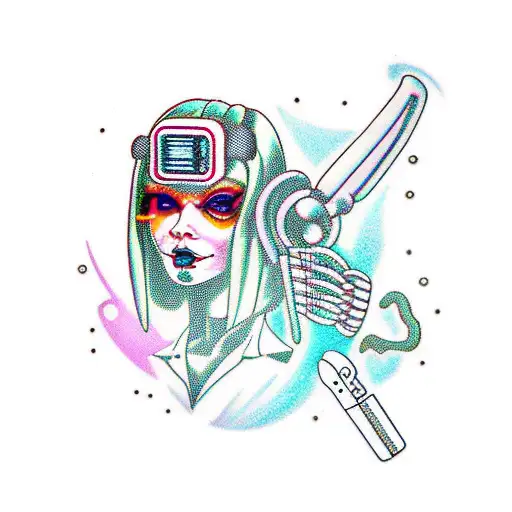 Cyberpunk Nurse With Voodoo-inspired Cybernetic Enhancements