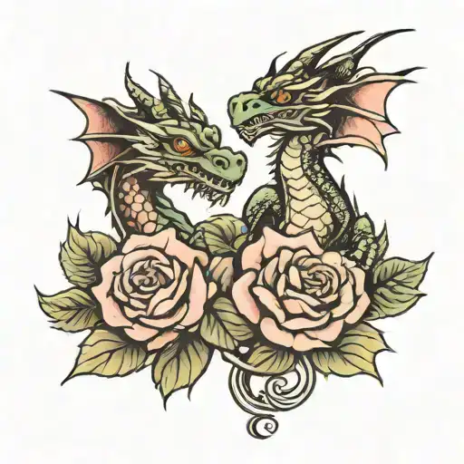 Dragons And Rose And Eyes