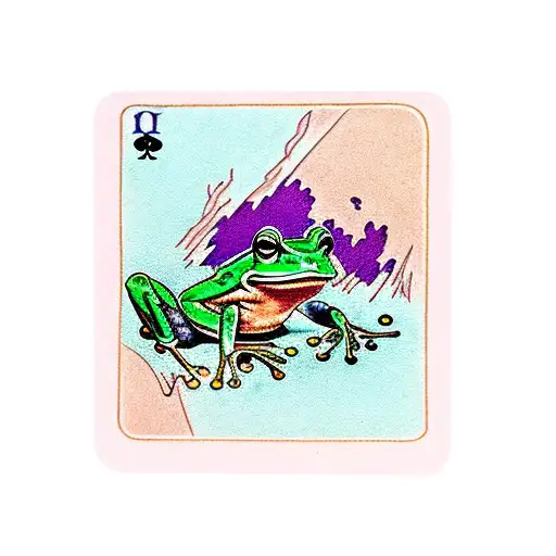 Frog Playing Cards Drinking Red Wine