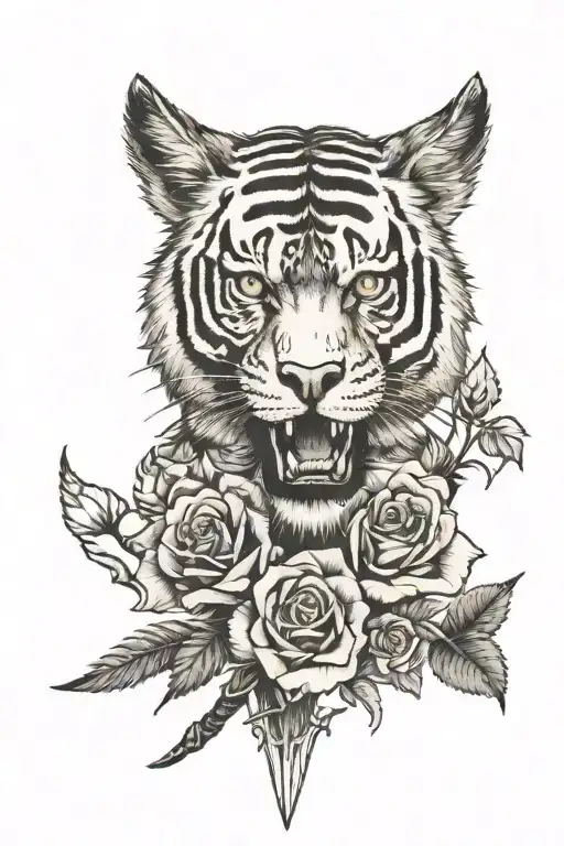 Skull Roses Tiger Wolf Bear Owl Dagger