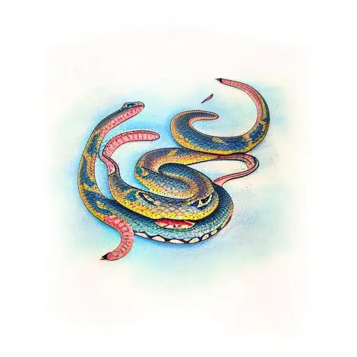 A Snake And Botanical Tattoo To Wrap Around Upper Thigh No Flower