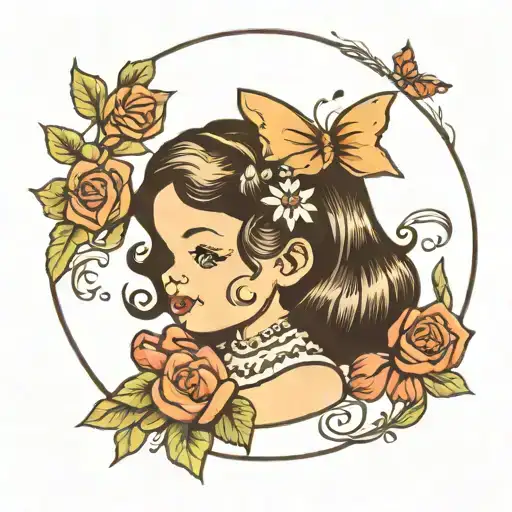 Baby Girl Daughter Old School