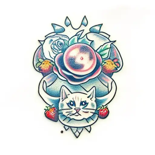 Sexy Strawberry With A Cat Face