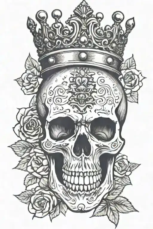 Skull Wearing A Crown