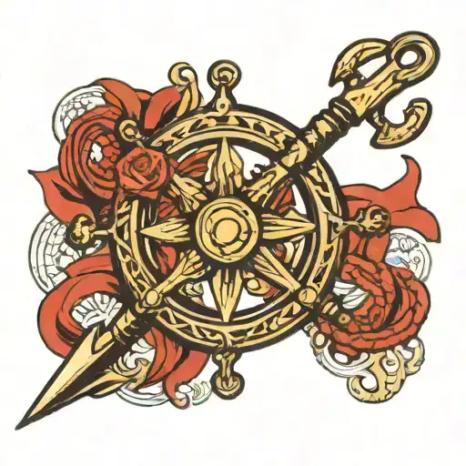 Steering Wheel Combined With Anchor Intertwined