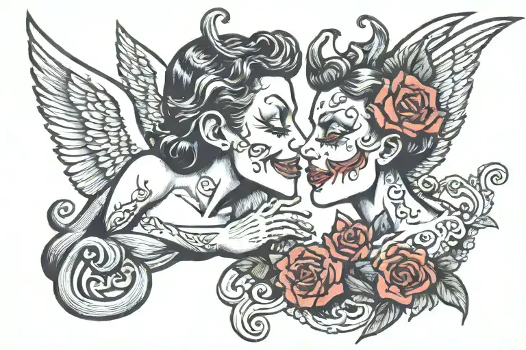 Angel And Demon Kiss