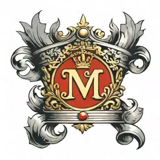 Lettre M With A Crown On Top