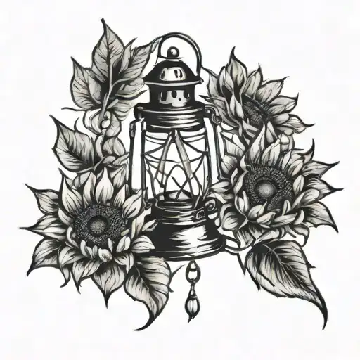 Lantern And Sunflower