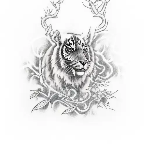 A Majestic Wildlife Creature Blending Into A Lush Forest Backdrop