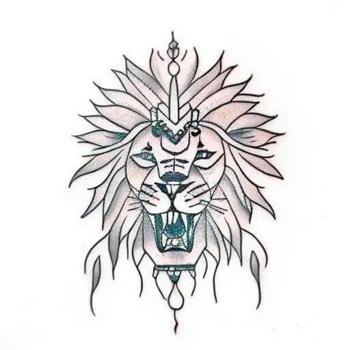 Woman With Lion Skin Headress